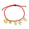 Bohemian 304 Stainless Steel & Brass Charm Bracelets GB2498-2-1
