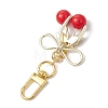 Alloy Enamel Cherry Pendant Decorations HJEW-JM02681-4
