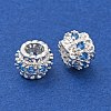 Brass Micro Pave Cubic Zirconia European Beads KK-H513-06S-2