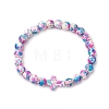 Round Synthetic Turquoise Beaded Stretch Bracelets for Womenm Men BJEW-JB11548-02-2