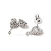 Rack Plating Brass Studs Earrings Findings EJEW-H004-03P-2