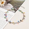 Millefiori Glass Charm Anklets AJEW-AN00441-5