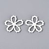 Spray Painted Alloy Flower Multi-Strand Links PALLOY-Q464-01A-1