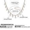 316L Surgical Stainless Steel Pave Cubic Zirconia Milti Teardrop Pendant Bib Necklaces for Women WGB3ADE-01-1