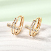 Brass Micro Pave Cubic Zirconia Hoop Earrings KK-CBACA55-18G-1