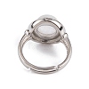 Natural Quartz Crystal Round Adjustable Rings RJEW-K271-04P-07-4