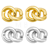 4Pcs 2 Colors 925 Sterling Silver Duoble Loop Linking Rings STER-BC0004-54-1