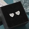 Rack Plating Brass Micro Pave Clear Cubic Zirconia Stud Earrings EJEW-K299-01P-H-1