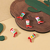 5Pcs Boot Baking Paint Glass Enamel  Beads LAMP-TADJ0001-08-5