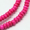 Dyed Synthetical Turquoise Rondelle Bead Strand G-P083-6mm-84A-1