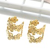 Ion Plating(IP) 304 Stainless Steel Flower Cuff Earrings for Women EJEW-A118-03G-3