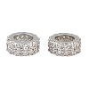 Brass Micro Pave Cubic Zirconia European Beads ZIRC-D026-07P-2