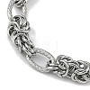 Anti-Tarnish 304 Stainless Steel Oval Ring Link Chain Anklets AJEW-A057-07P-2