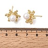 Brass Micro Pave Cubic Zirconia Stud Earring EJEW-H180-08G-5
