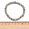 Natural Dalmatian Jasper Jasper Round Beaded Bracelets X-BJEW-G073-16-4
