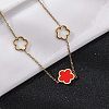 Ion Plating(IP) 304 Stainless Steel & Plastic Flower Pendant Necklaces for Women NJEW-P320-02G-01-3