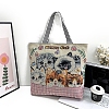 Cartoon Cat Pattern Canvas Women's Tote Bags PW-WGA0EE7-03-1