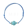4Pcs 4 Colors Ocean Dyed Synthetic Turquoise Sea Turtle Beaded Adjustable Waxed Polyester Cord Bracelets for Women BJEW-JB14243-03-4