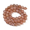 Natural Sunstone Round Bead Strands G-F266-11-8mm-01-5