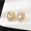 Brass Micro Pave Clear Cubic Zirconia Clip-on Earrings EJEW-H154-11A-G-3