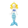 Copper Wire Wrapperd Glass Seed Beads Big Pendants PALLOY-MZ01442-03-1