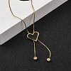 PVD Vacuum Plating 304 Stainless Steel Enamel Heart Pendant Necklaces NJEW-C063-03G-01-3