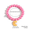 Resin Charm Round Acrylic Beaded Stretch Bracelets for Kid WG37424-01-1