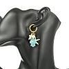 Tortoise Starfish Synthetic Turquoise & Shell Pearl Hoop Earrings EJEW-JE07149-2