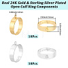 20Pcs 2 Colors Adjustable Brass Finger Rings Setting for Hanging Pendant KK-BBC0027-80-2