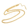 4MM Brass Textured Rolo Chain Necklaces for Men Women NJEW-L012-05G-4