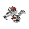 Angel Brass Natural Red Jasper Pendants KK-D361-02AS-26-2