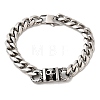 304 Stainless Steel Cuban Link Chains Bracelets BJEW-A092-02P-4