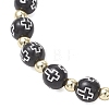 Religion Alloy Enamel Oval with Virgin Mary & Cross Charm Bracelets BJEW-JB13399-4