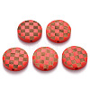 Painted Natural Wood Beads WOOD-N006-04G-1