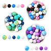 30Pcs 5 Colors Food Grade Eco-Friendly Silicone Focal Beads SIL-YW0001-24A-2