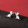 Stainless Steel Small Animal Stud Earrings for Women PW-WG5B49B-06-1