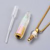 Electroplate Natural Quartz Crystal Perfume Bottle Pendant Necklaces NJEW-I239-01G-2