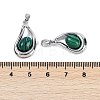 Synthetic Malachite Teardrop Pendants KK-U043-39P-01-3