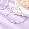 Electroplated Shell Pearl & Brass Beads Stretch Bracelets for Women BJEW-JB13818-1
