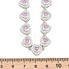 Brass Pave Pink Cubic Zirconia Heart Tennis Necklaces KK-CBA4547-17B-P-4
