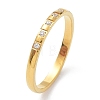 Ion Plating(IP) 304 Stainless Steel Rectangle Finger Ring with Cubic Zirconia RJEW-K244-11G-1