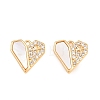 Valentine's Day Brass Pave Clear Cubic Zirconia Shell Charms KK-L274-03G-1