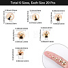 120Pcs 6 Styles Brass Bead Cap Pendant Bails DIY-SP0004-25LG-2