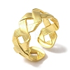 PVD Vacuum Plating 201 Stainless Steel Criss Cross Open Cuff Rings for Women RJEW-C092-17G-1