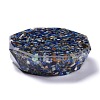 Resin with Natural Lapis Lazuli Chip Stones Ashtray DJEW-F015-07A-3