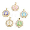 Brass Micro Pave Clear Cubic Zirconia Pendants KK-N227-100-1