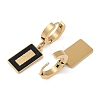 PVD Vacuum Plating 201 Stainless Steel Enamel Rectangle Hoop Earrings EJEW-I309-49G-2