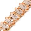 Picasso Baking Paint & Golden Metal Enlaced Glass Beads Strands GL-CBA98F0-02E-1