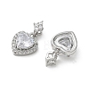 Valentine's Day Brass Micro Pave Clear Cubic Zirconia Charms KK-A299-05P-2
