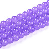 Baking Painted Imitation Jade Glass Round Bead Strands X-DGLA-Q021-8mm-44-1